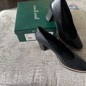 Paul Green Black Leather Heels